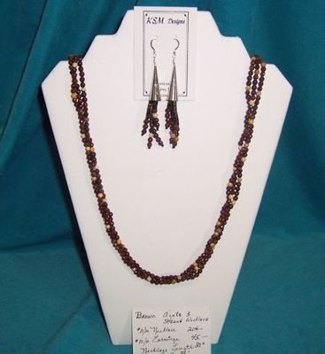 Brown Agate Necklace & Earring Set