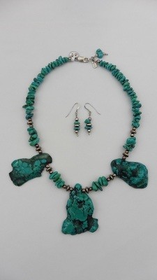 Turquoios Style Necklace & Earring Set
