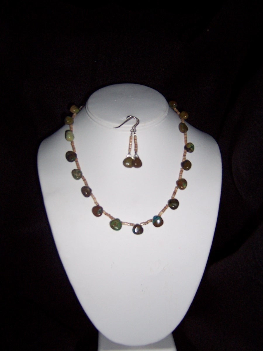 Turquoise & Heshi Necklace & Earring Set SOLD