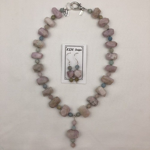 Kunzite & Beryl Necklace & Earring Set