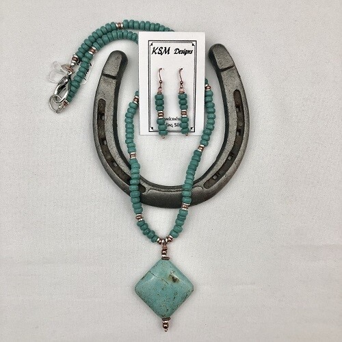 Turquoise style Necklace & Earring Set