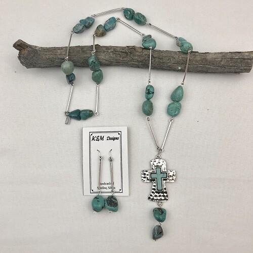 Natral Blue Turquoise Necklace & Earring Set SOLD