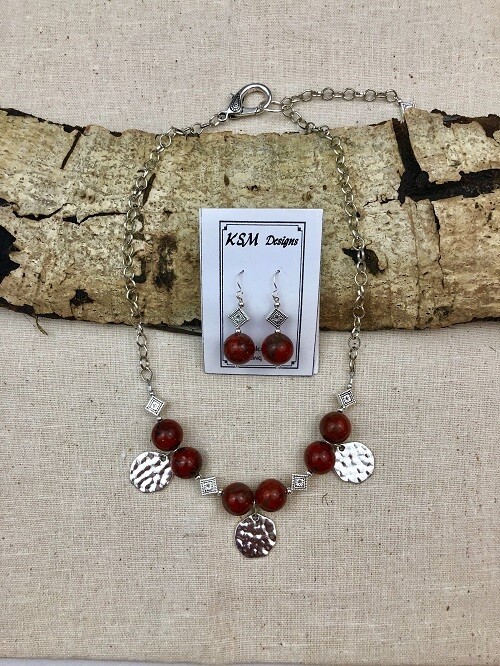 Red Jasper Necklace & Earring Set sold
