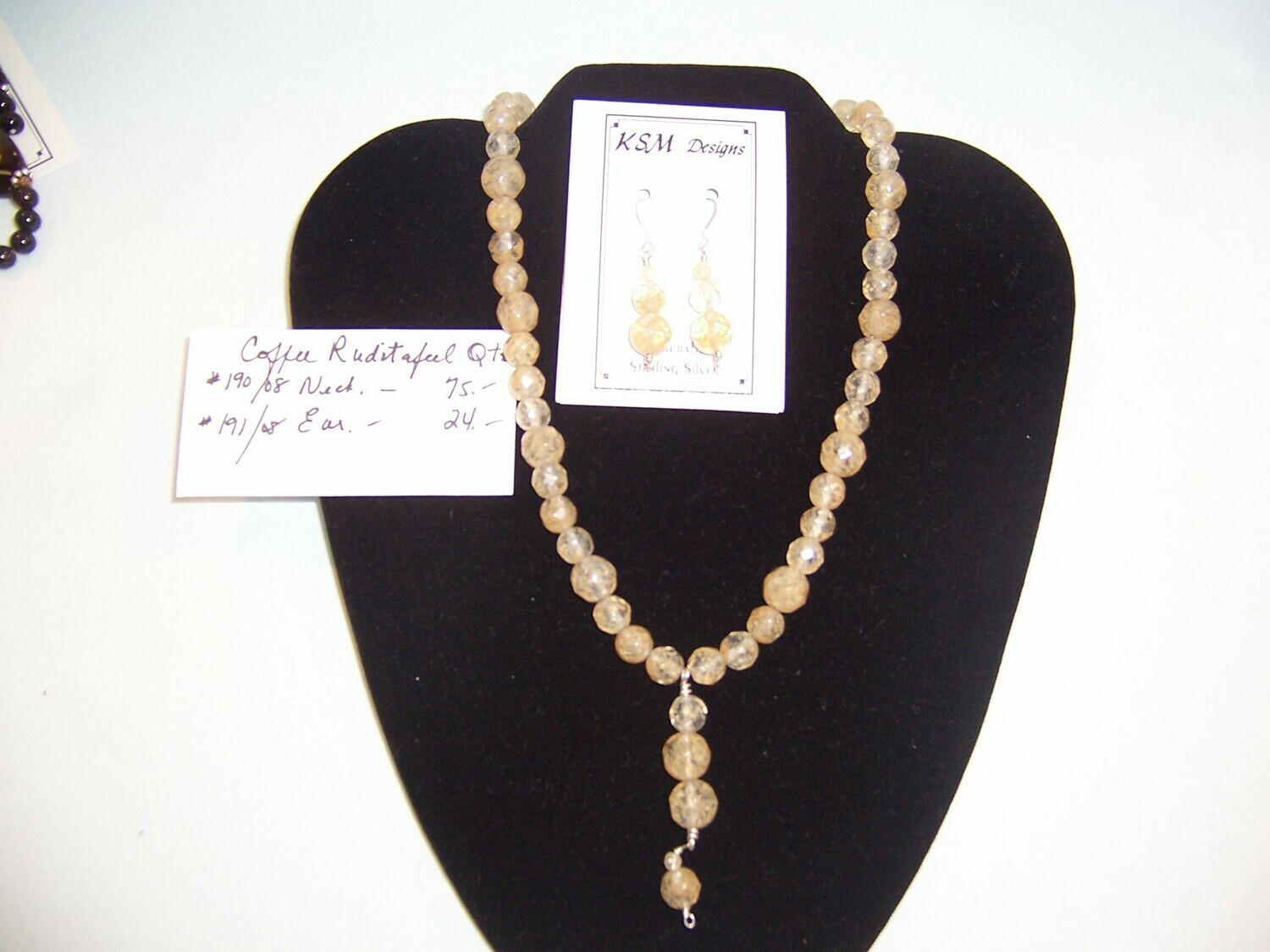 Rutilated Quartz Necklace & Earring Set