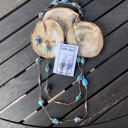 Natural Turquoise Necklace & Earring set sold