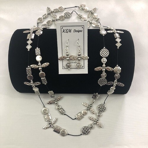 Pewter Necklace & Earring Set