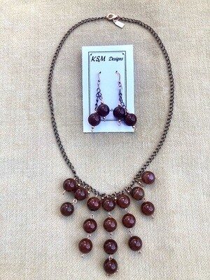 Carnelian Necklace & Earring Set