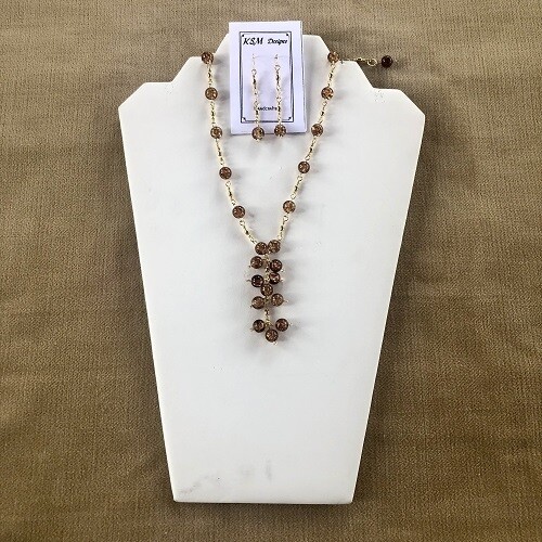 Glass Bead Necklace & Earring Set