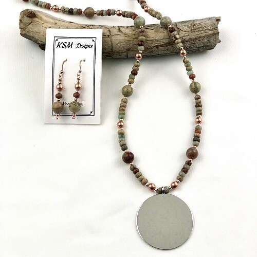 Impression Jasper Necklace & Earring Set SOLD