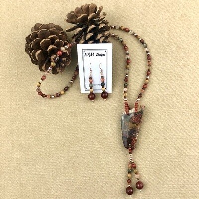 Jasper & Mixed Stones Necklace & Earring Set