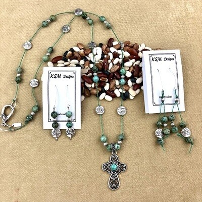 African Turquoise Necklace & Earring set
