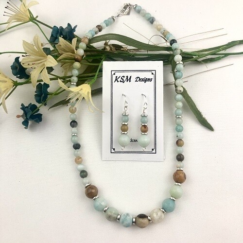 Amazonite. Necklace & Earring Set      SOLD
