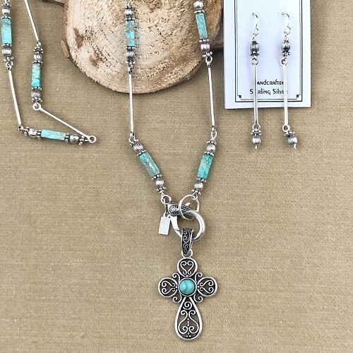 Turquoise Jasper Necklace & Earring Set SOLD