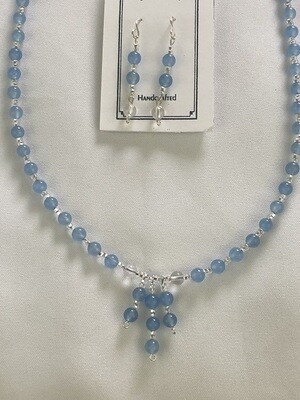 Blue Sky Quarts Necklace & Earring Set