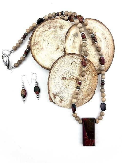 Red Creek Jasper Necklace &amp; Earring Set