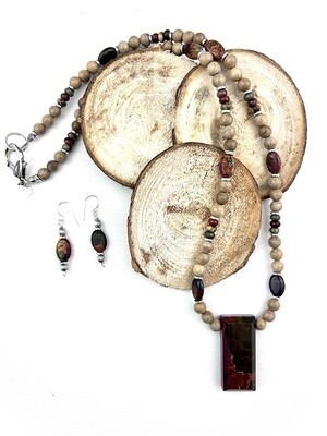 Red Creek Jasper Necklace &amp; Earring Set
