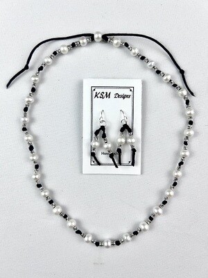 PEARL NECKLACE &amp; EARRING SET
