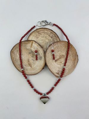 RED CREEK JASPER NECKLACE &amp; EARRING SET
