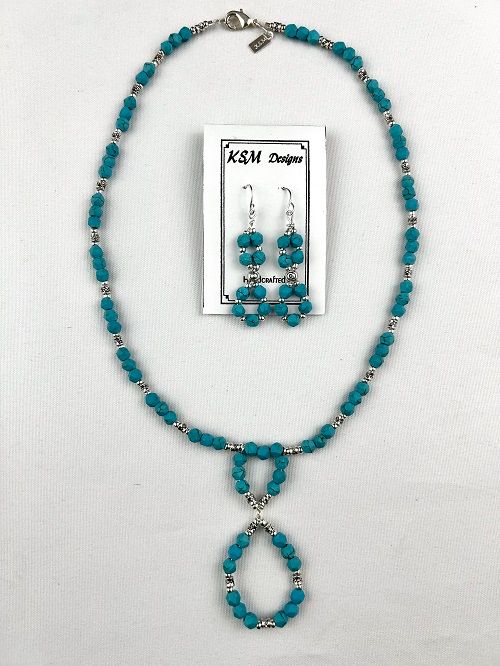 TURQUOISE JASPER NECKLACE &amp; EARRING SET
