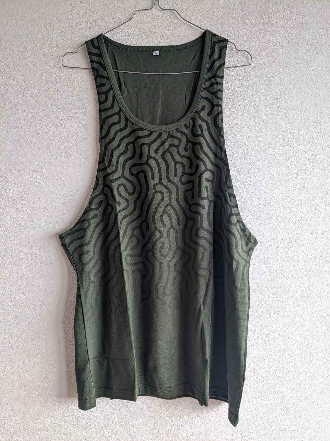 Men's Tank olive green cotton100%