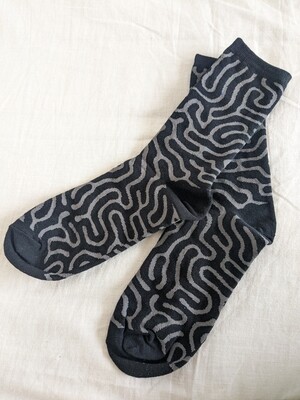 Socks charcoal and black