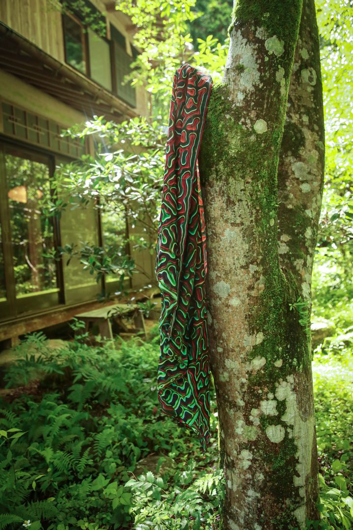 Silk + cotton scarf  (FOREST)