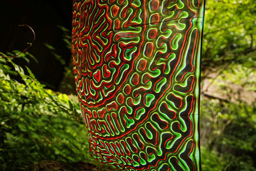 Silk + cotton scarf  (FOREST)