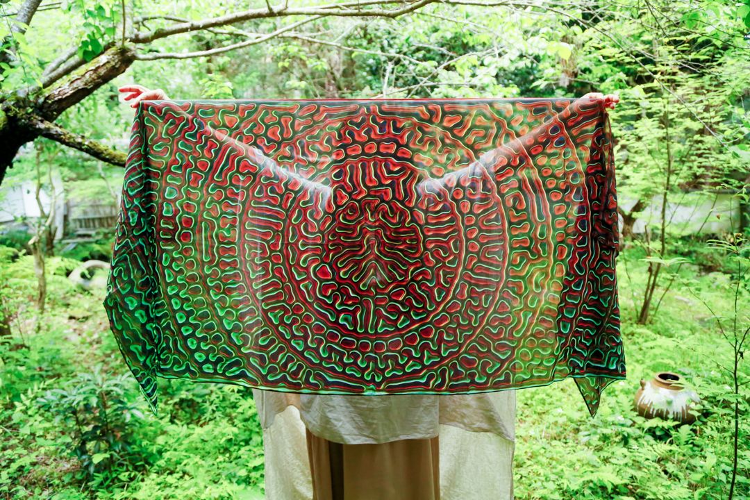 Silk + cotton scarf  (FOREST)