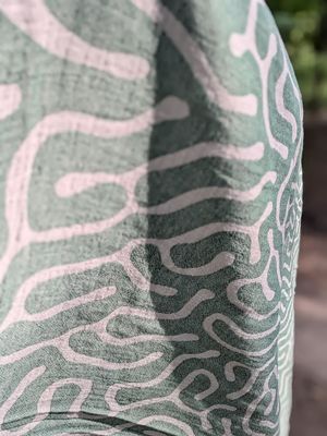 Turkish towel  Green + Gray
