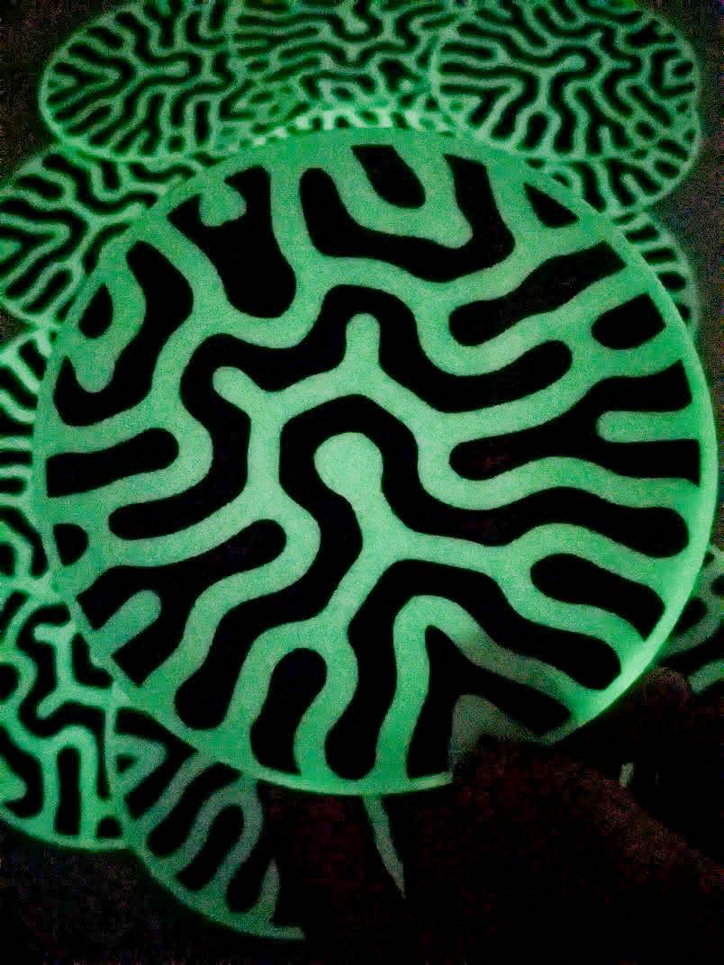 Glow in dark round sticker 4&quot;