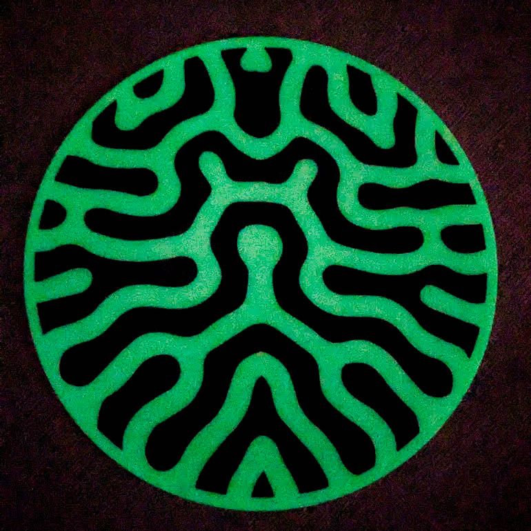 Glow in dark round sticker 4&quot;