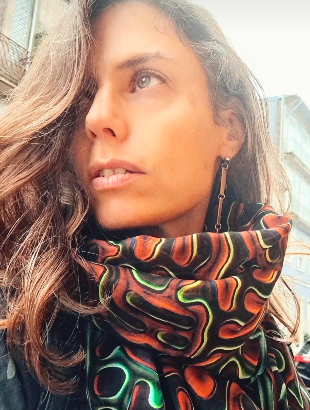 Silk + cotton scarf  (FOREST)