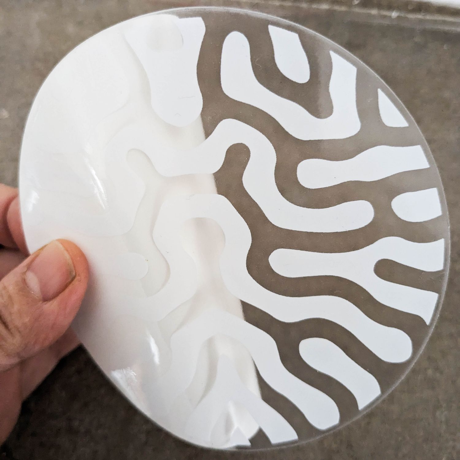 Clear white round sticker 4&quot;