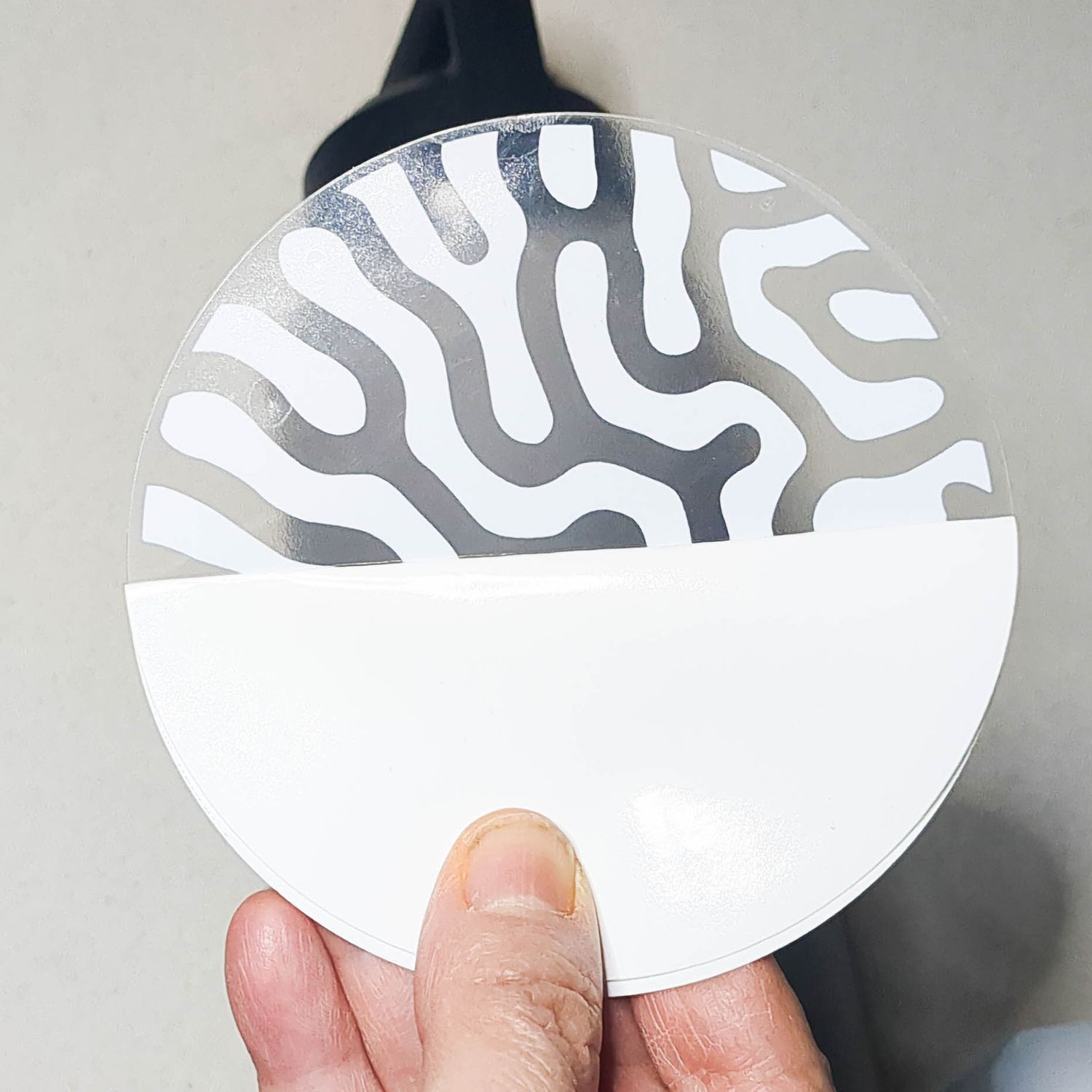 Clear white round sticker 4&quot;