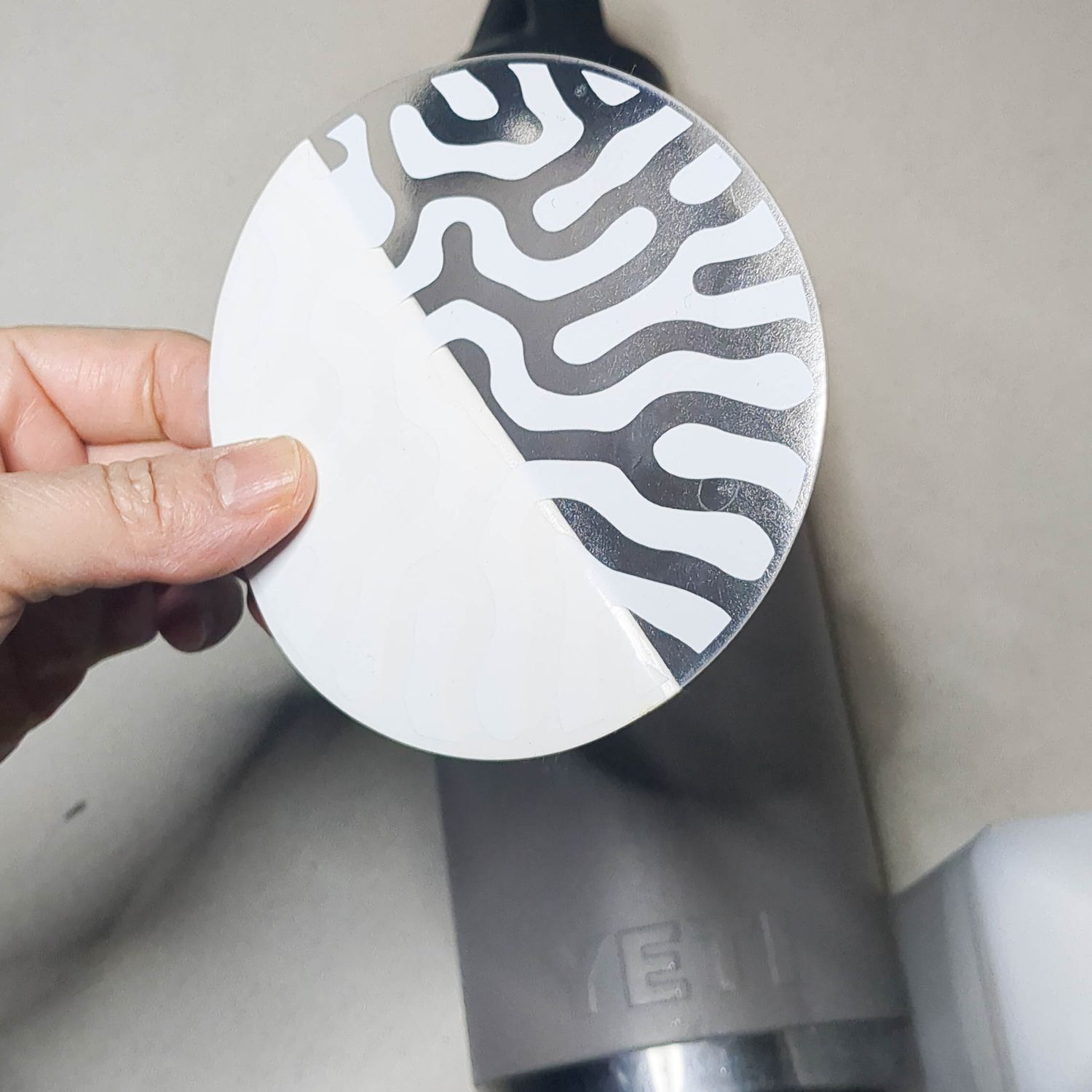 Clear white round sticker 4&quot;