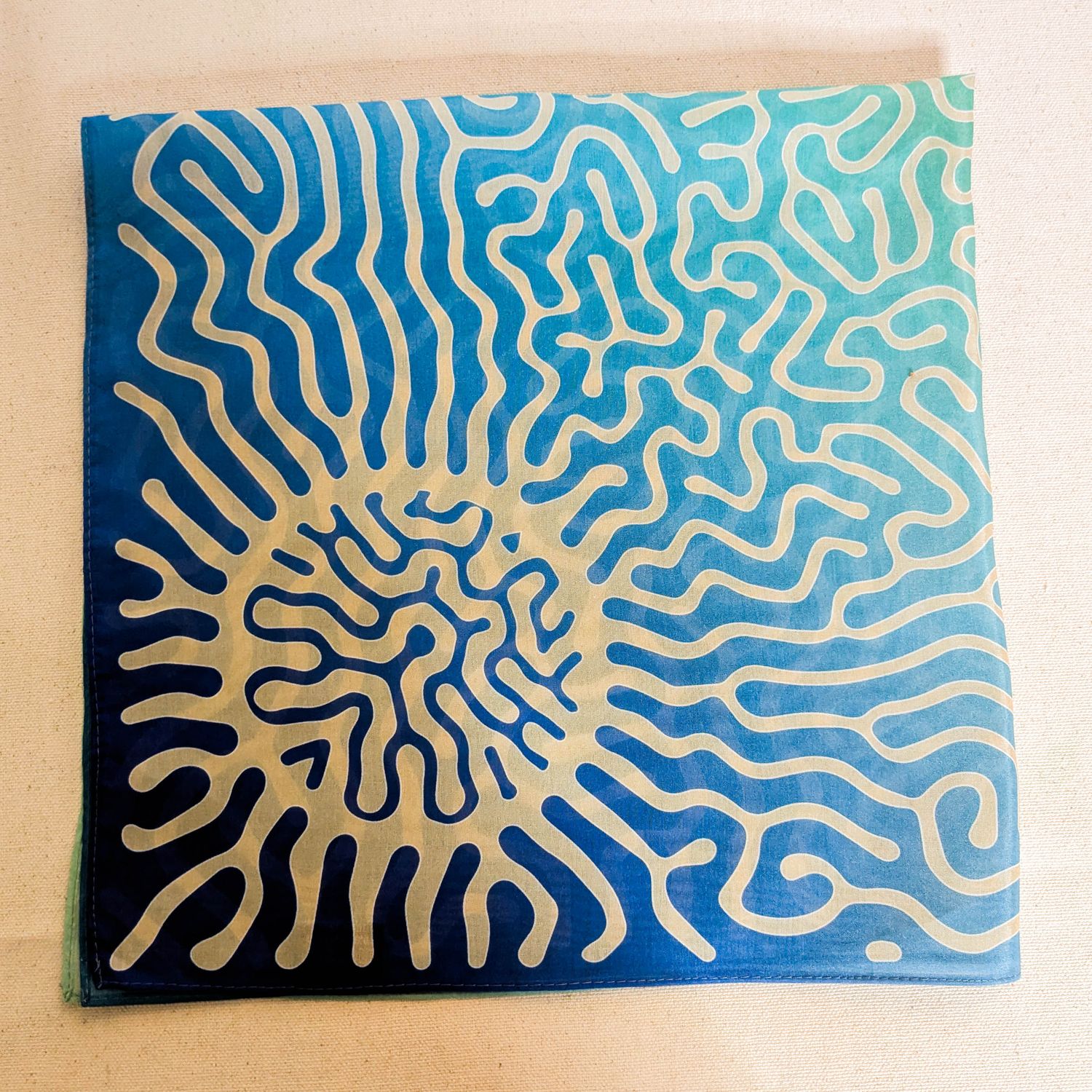 Silk + cotton bandana [AQUA}
