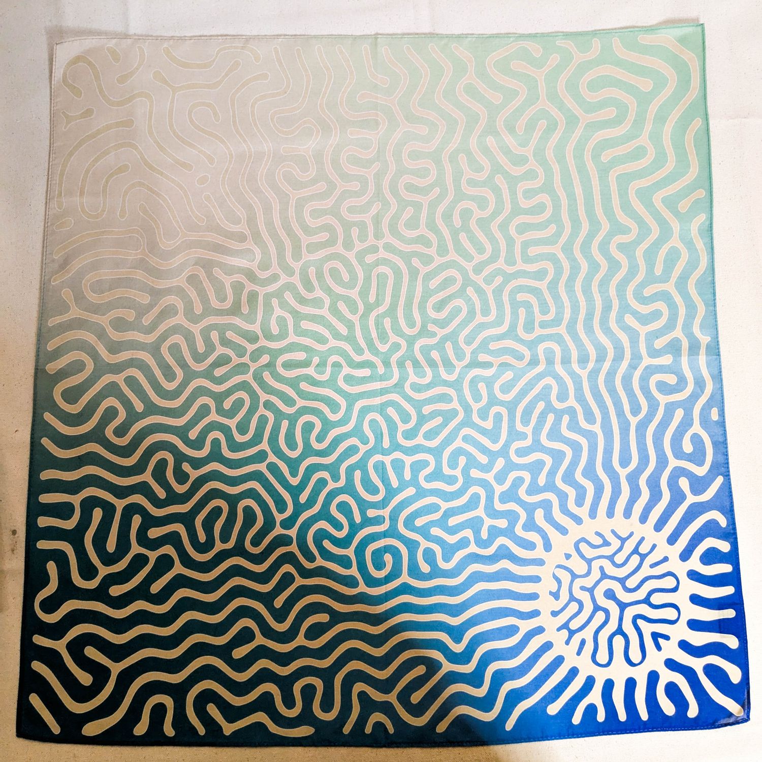 Silk + cotton bandana [AQUA}