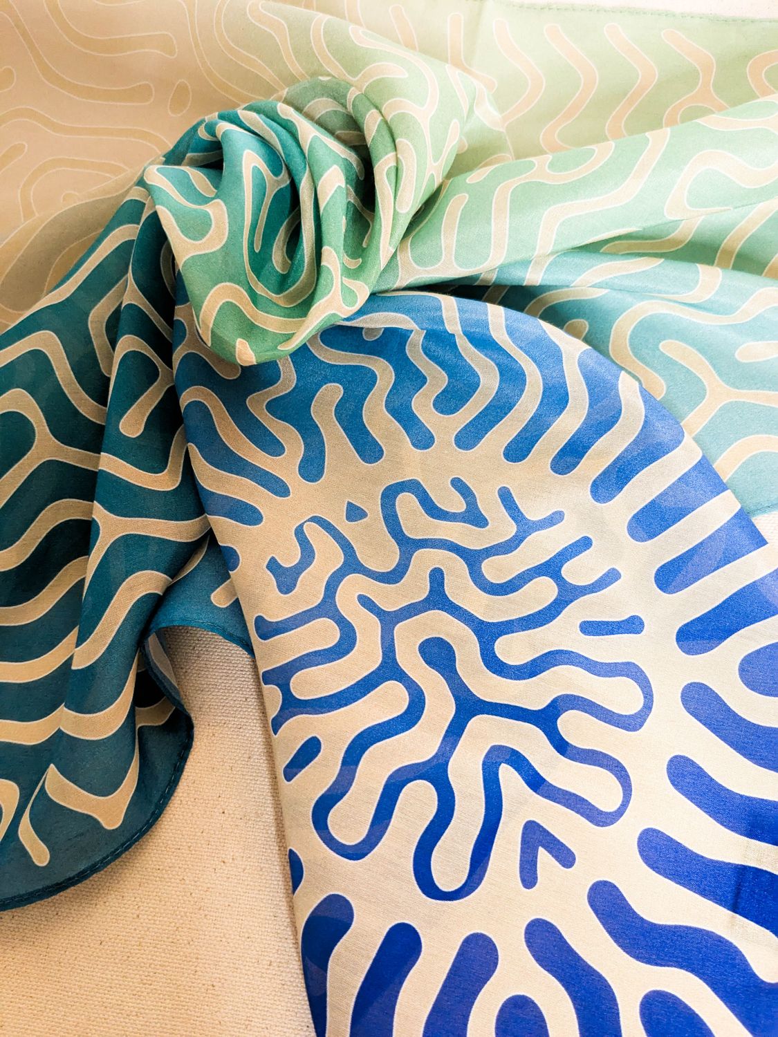 Silk + cotton bandana [AQUA}