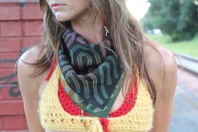 Silk + cotton bandana [Rasta}