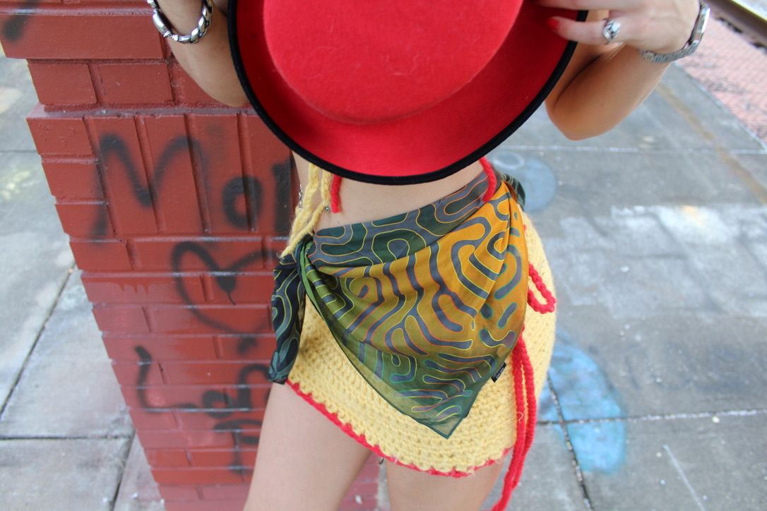 Silk + cotton bandana [Rasta}