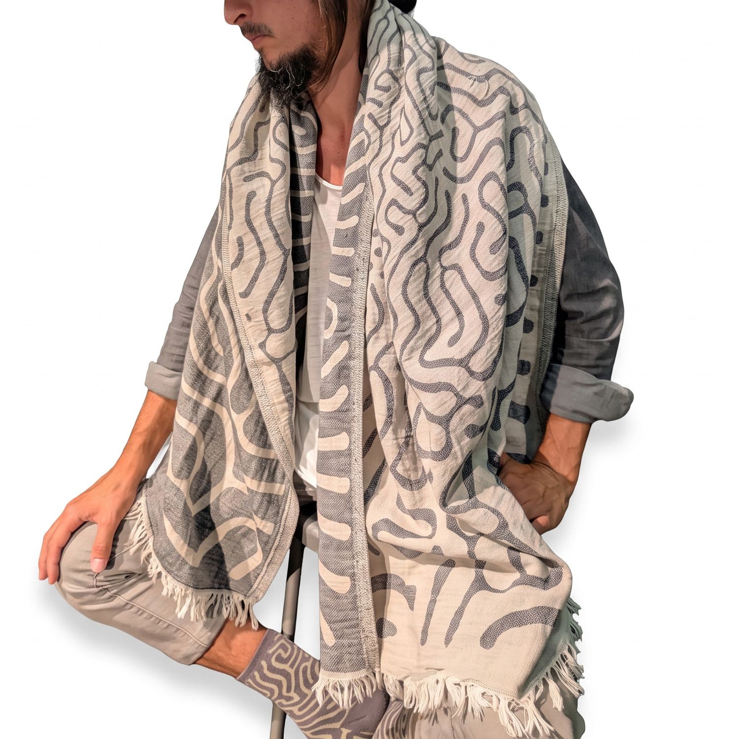 Turkish towel ( Charcoal &amp; sand )