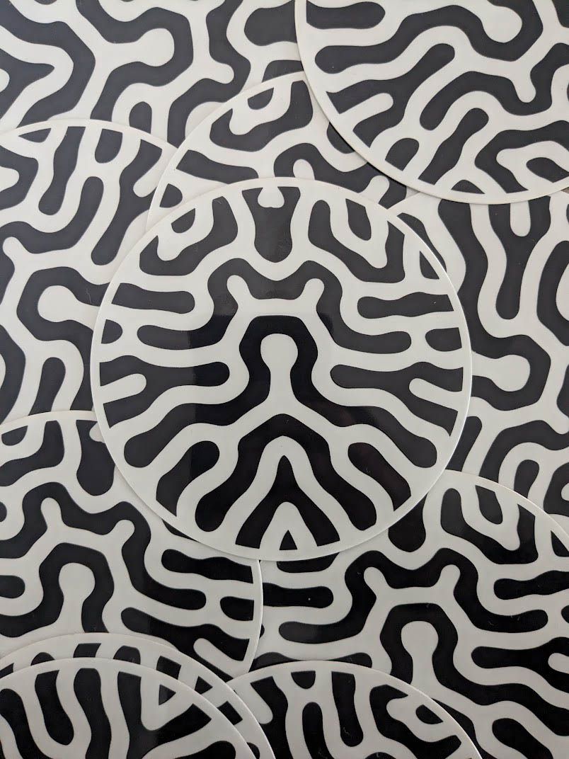 Glow in dark round sticker 4"