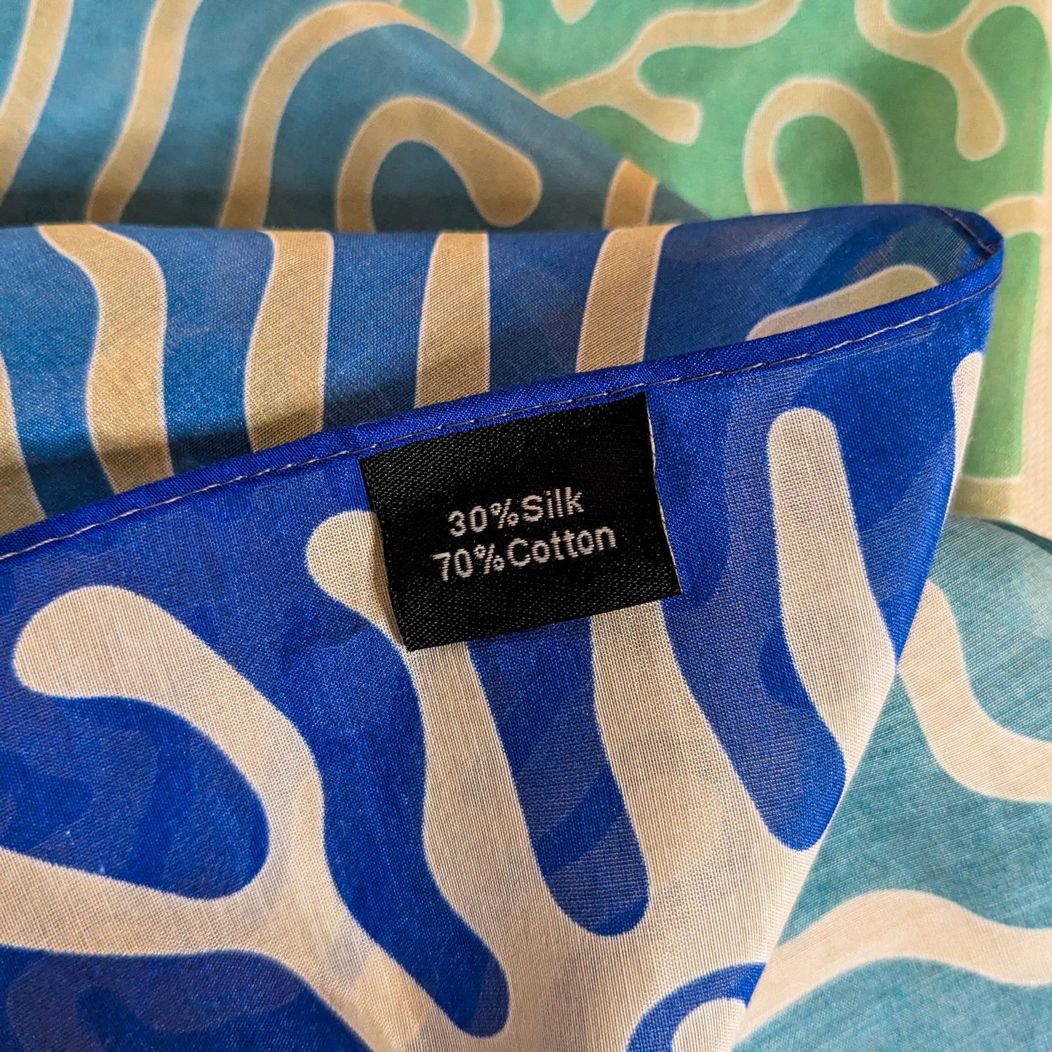 Silk + cotton bandana [AQUA}