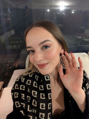 Ultra light earrings (BLK+CPPR)