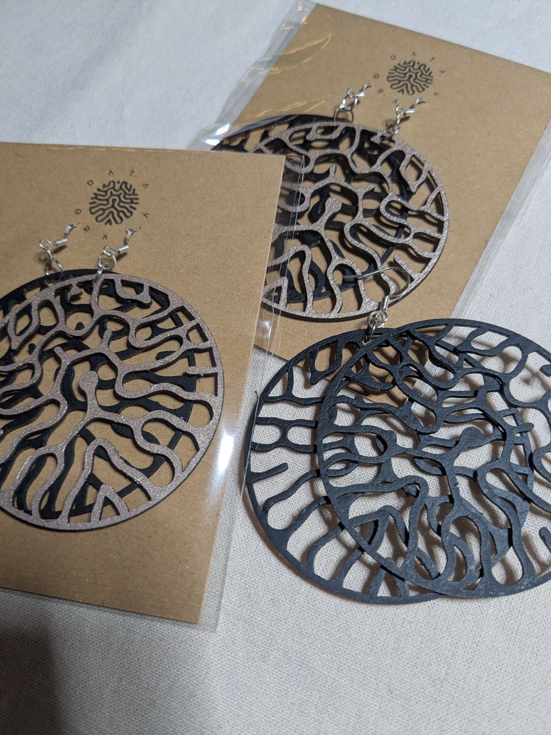 Ultra light earrings (BLK+CPPR)