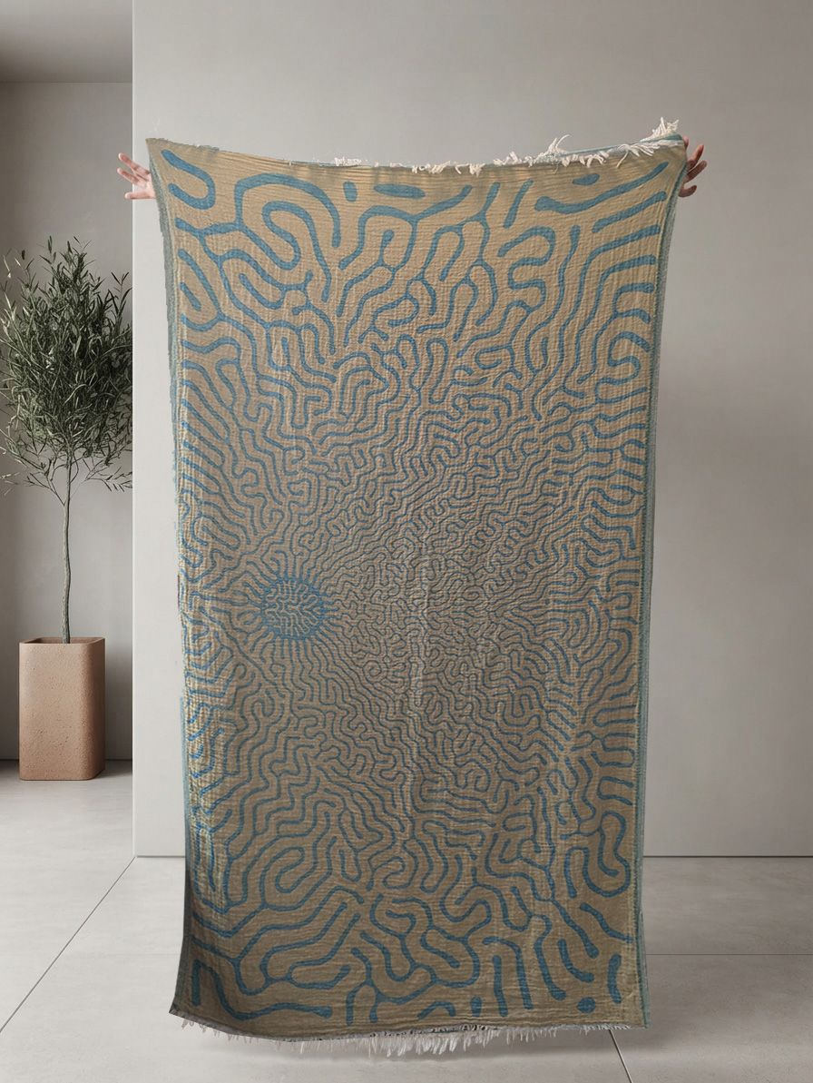 Turkish towel ( Turquoise &amp; Sun )