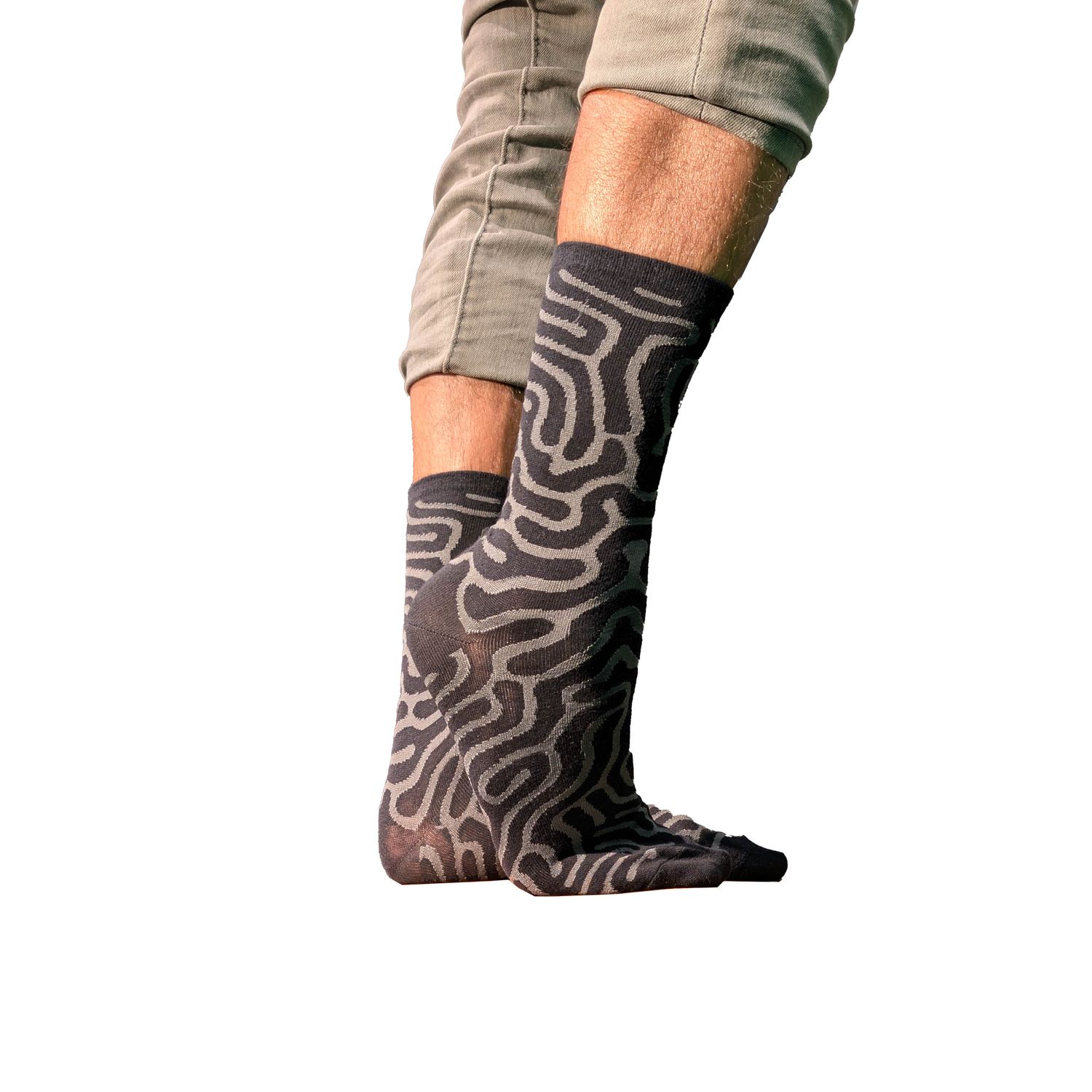 Socks charcoal and black