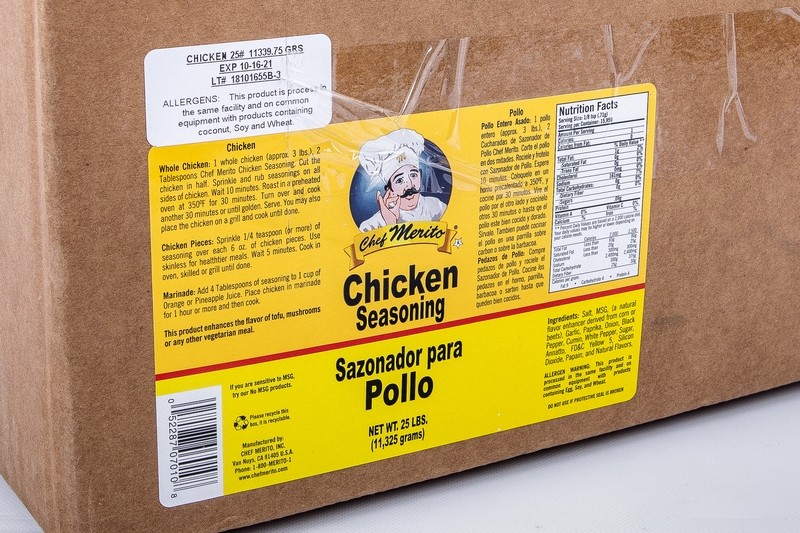 Sazonador Chef Merito para Pollo 25lbs