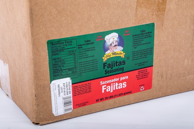 Sazonador Chef Merito para Fajitas 25lbs