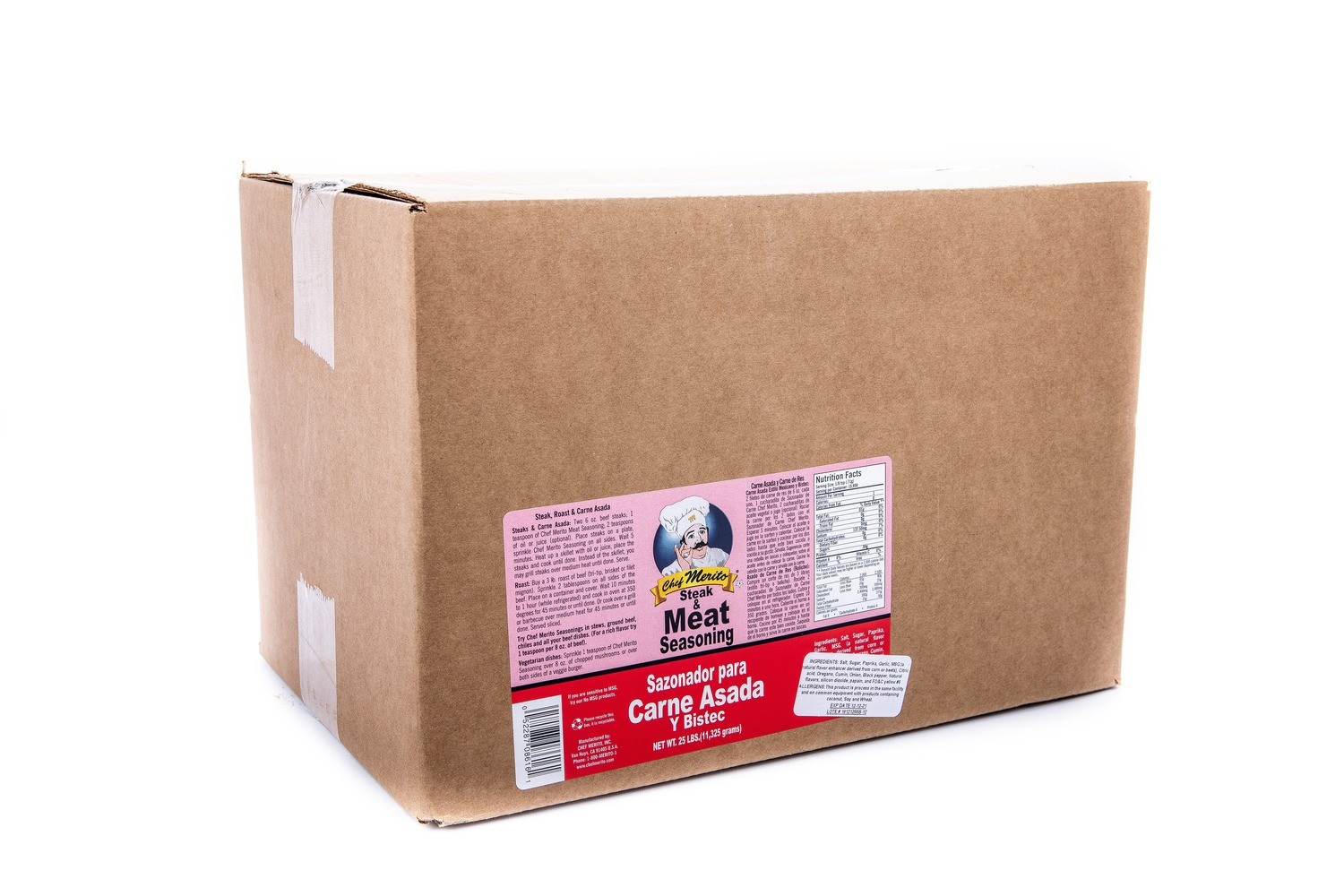 Sazonador Chef Merito para Carne &amp; Bistec 25lbs